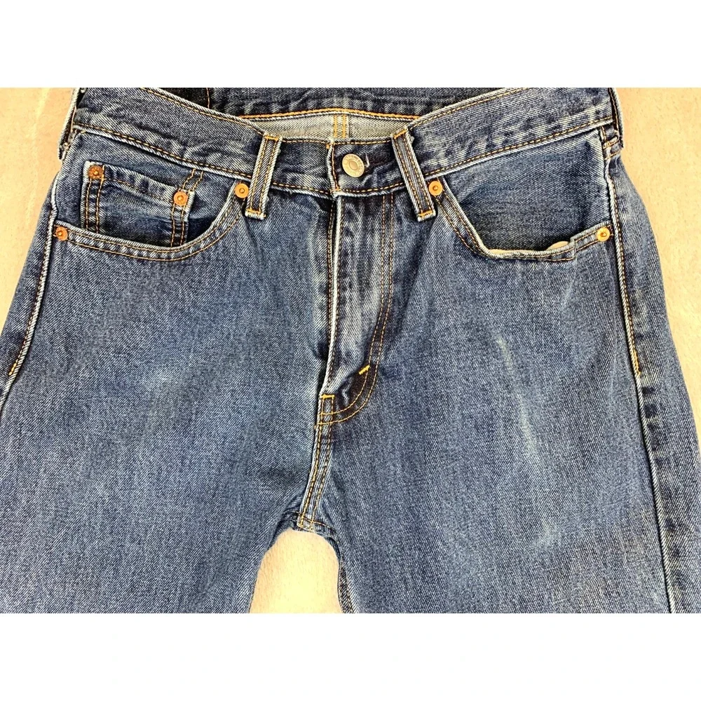 Levi's 505 Regular Fit Jeans Mens 30x30 Blue Medium Wash‎ Straight Leg Cotton - Picture 2 of 9
